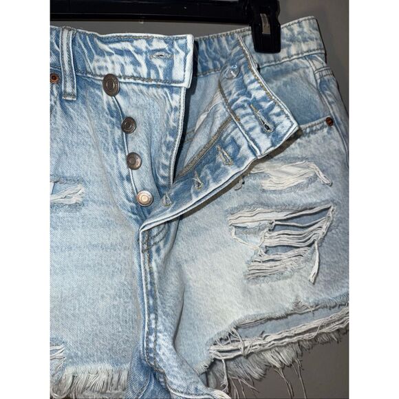 Aeropostale light washed cutoff button fly mom shorts size 8 #693 - Picture 2 of 6